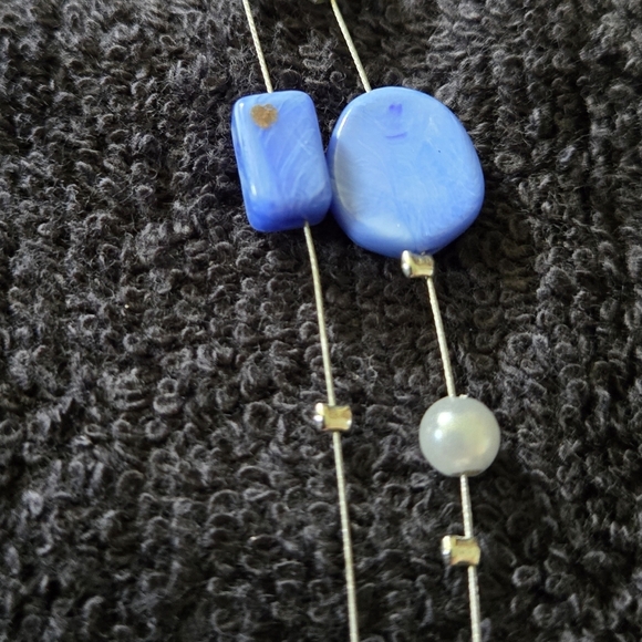 Two-Strand Blue Beaded Necklace - Picture 5 of 7